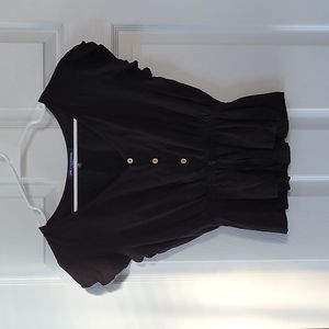 Cinch waist black top